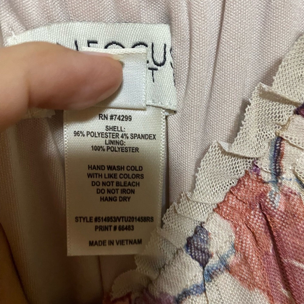 Enfocus Floral Mesh Long Sleeve babydoll Midi Spring Easter Dress Sz Sm Petite - Picture 3 of 5